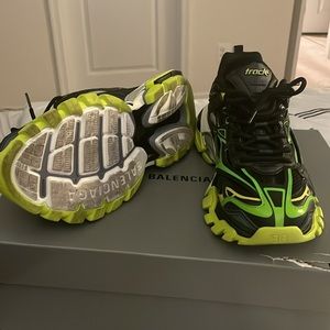 Balenciaga Track Sneakers in Black and Neon Yellow